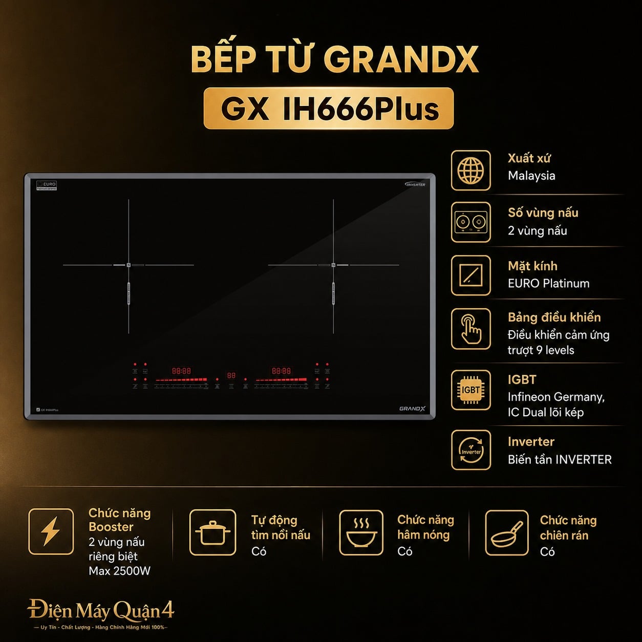 Bếp từ GrandX GX IH666Plus