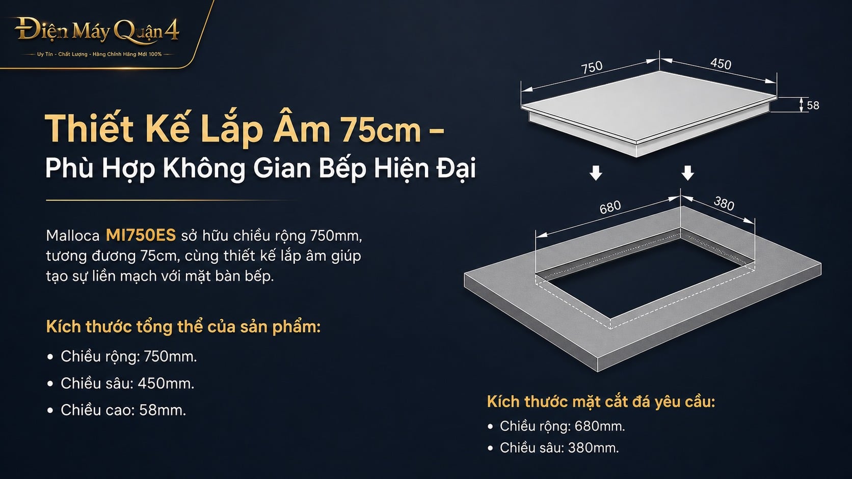 Ảnh minh họa Bếp từ Malloca MI750ES 2 vùng nấu 1