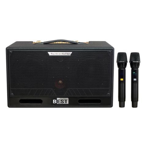 BEST S16-V3 – Loa Karaoke Xách Tay 200W, Bass Đôi 16.5 cm, Kèm 2 Micro
