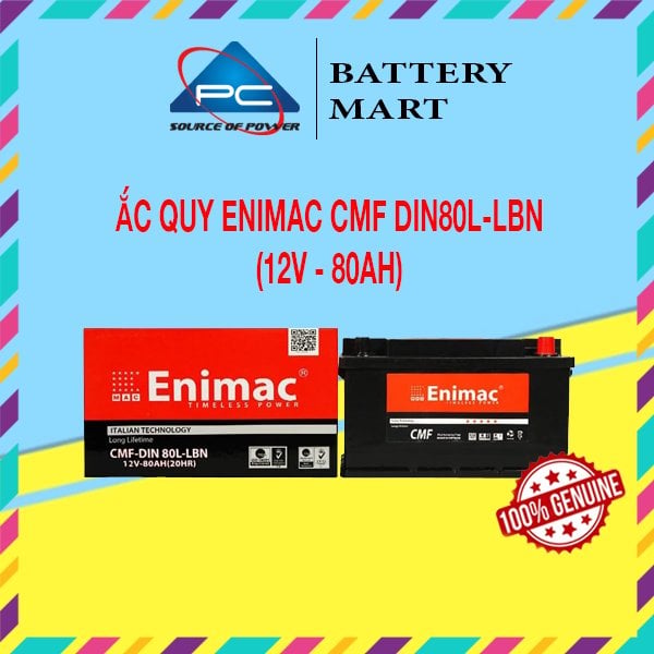 Ảnh minh họa Bình Ắc Quy ENIMAC CMF DIN80L-LBN (12V-80AH) 1