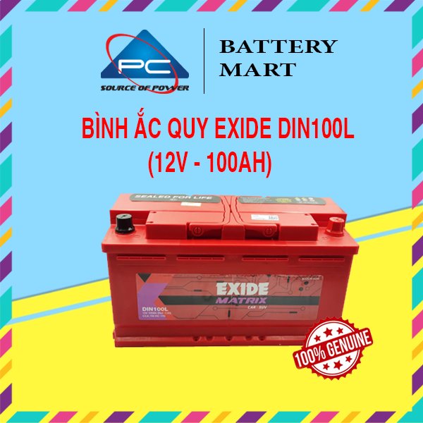 Ảnh minh họa Bình Ắc Quy EXIDE DIN100L 12V-100Ah 1