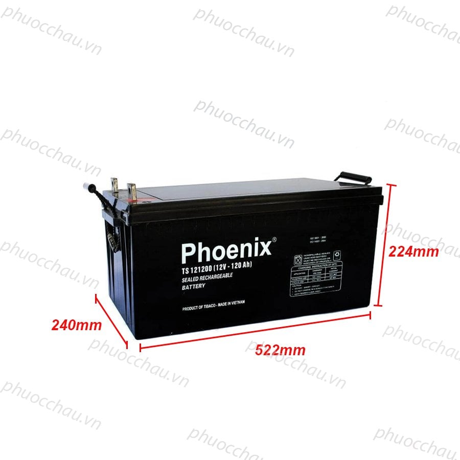 Ảnh minh họa Bình Ắc Quy Khô PHOENIX TS121200 12V-120AH 2