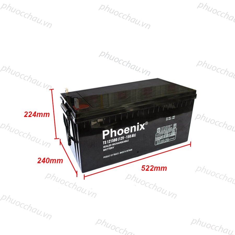 Ảnh minh họa Bình Ắc Quy Khô PHOENIX TS121500 12V-150AH 2