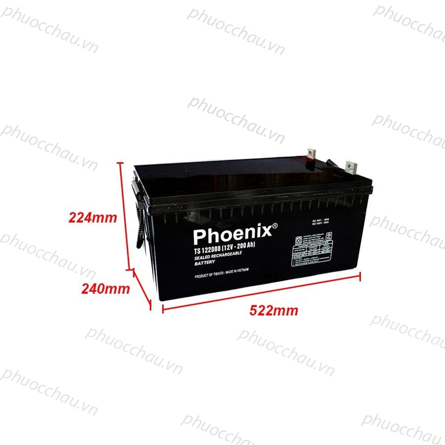 Ảnh minh họa Bình Ắc Quy Khô PHOENIX TS122000 12V-200AH 2