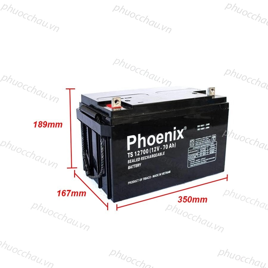 Ảnh minh họa Bình Ắc Quy Khô PHOENIX TS12700 12V-70AH 2