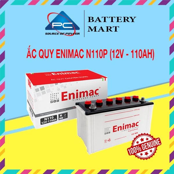 Ảnh minh họa Bình Ắc Quy Xe Tải, Xe Ô Tô 12V-110Ah, Ắc Quy ENIMAC N110P 1