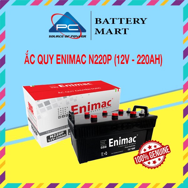 Ảnh minh họa Bình Ắc Quy Xe Tải, Xe Ô Tô 12V-220Ah, Ắc Quy ENIMAC N220P 1