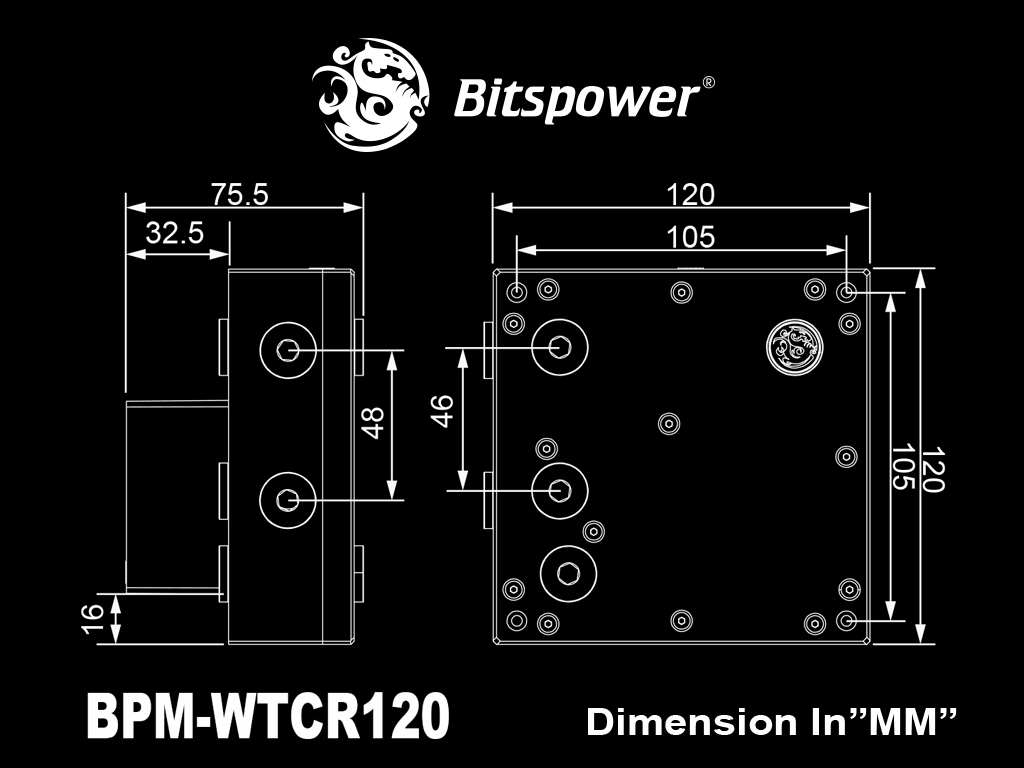Ảnh minh họa Bitspower CR120 Reservoir 1