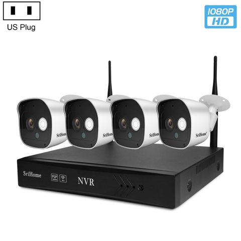 SriHome NVS002 – Hệ thống camera an ninh không dây 4 kênh 1080P với AI nhận diện hình người