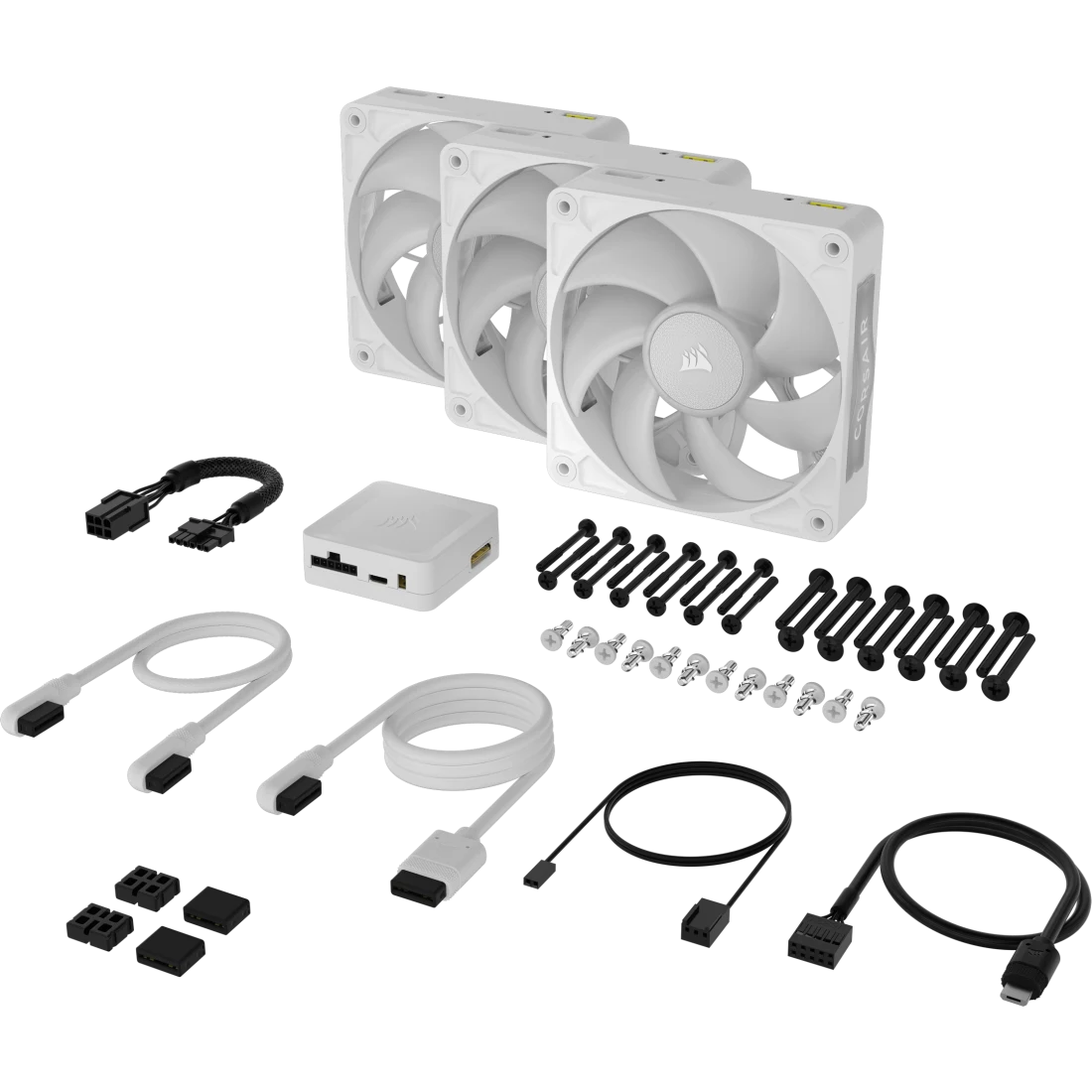 Ảnh minh họa Bộ 3 quạt Corsair iCUE LINK RX120 MAX RGB White (CO-9051038-WW) 3