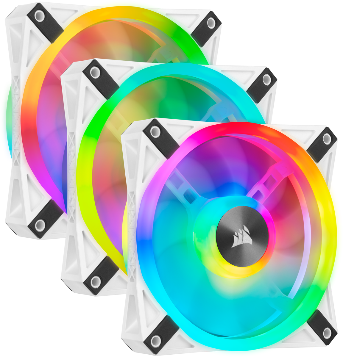 Bộ 3 quạt Corsair QL120 WHITE RGB LED kèm Node Core (CO-9050104-WW)