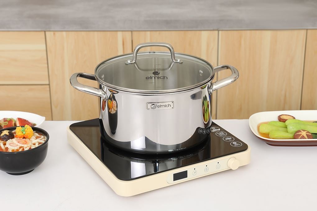 Ảnh minh họa Bộ 4 nồi quánh inox 3 lớp nguyên khối nắp kính Elmich EL2485IN01 3