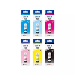  Bộ chai mực Epson 108 chính hãng EcoTank 6 màu – 70ml mỗi chai 