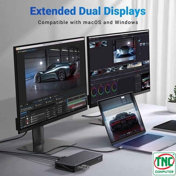 Ảnh minh họa Bộ chuyển đổi đa năng Docking USB-C 9 trong 1 Ugreen 90912 2