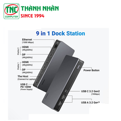  Bộ chuyển đổi đa năng Docking USB-C 9 trong 1 Ugreen 90912 