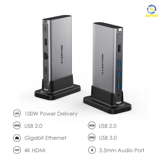 Ảnh minh họa Bộ chuyển đổi Type C 9 trong 1 Lention CB-D53s - Xám 2
