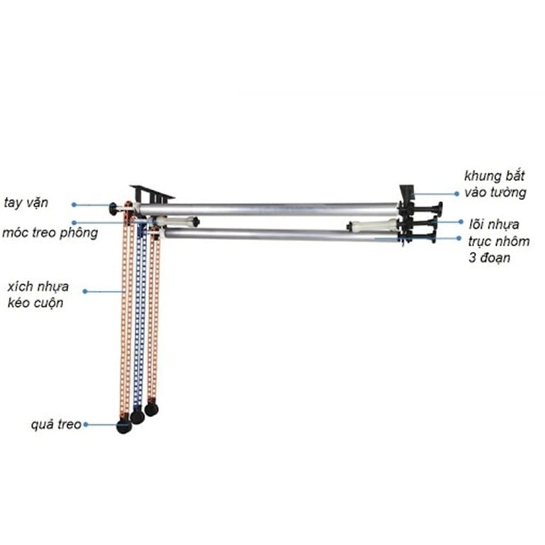 Ảnh minh họa Bộ Giá Treo 3 Phông Có Xích Cố Định 2