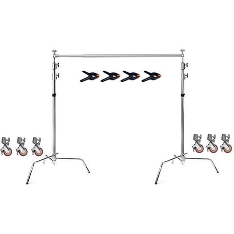 Bộ giá treo phông di động Inox 3.3m X 3M có bánh xe