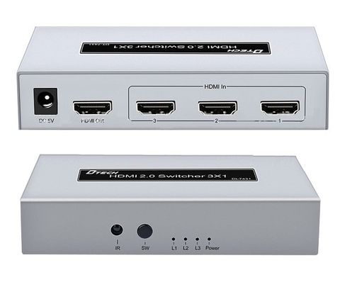 Bộ Gộp HDMI 3 Vào 1 Ra DTECH DT-7431 2.0 – 4K60Hz, Remote