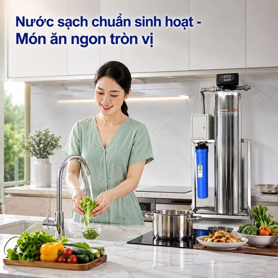 Ảnh minh họa Bộ lọc tổng đầu nguồn gia đình KG1054TL1-INOX, Van tự động 1
