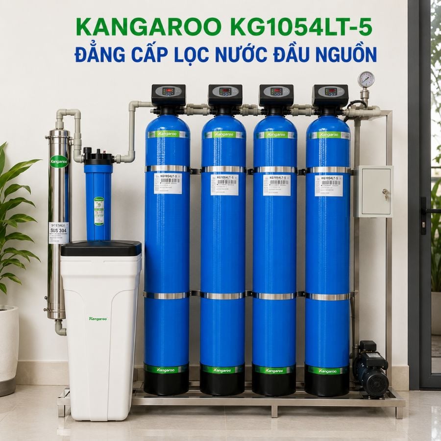 Ảnh minh họa Bộ lọc tổng đầu nguồn Kangaroo KG1054LT-5 – 5 cấp lọc 1