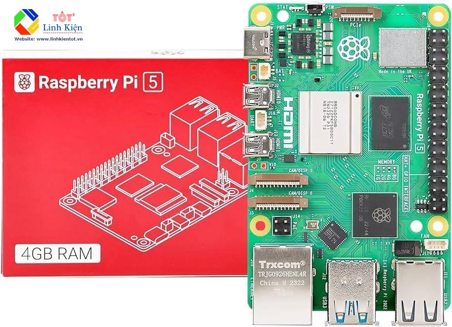 Ảnh minh họa Bo Mạch Đơn Máy Tính Nhúng Raspberry Pi 5 1