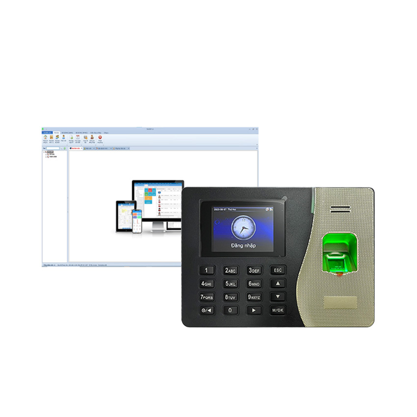 Bộ máy chấm công vân tay và phần mềm chấm công trên app Pro VT-3