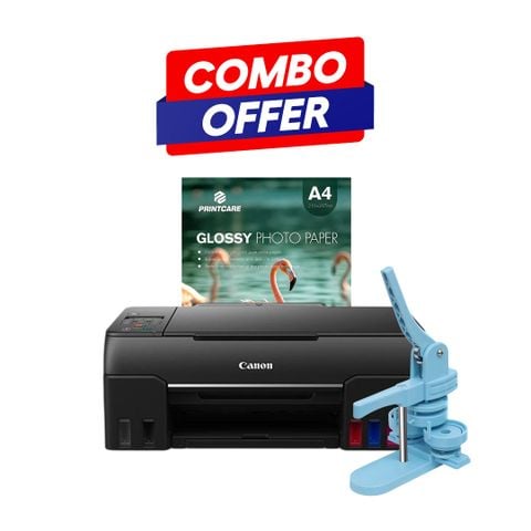 Bộ máy in ảnh Canon PIXMA G640 và bộ làm huy hiệu 58mm