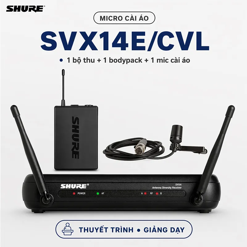 Ảnh minh họa Bộ micro cài áo SHURE SVX14E/CVL 1
