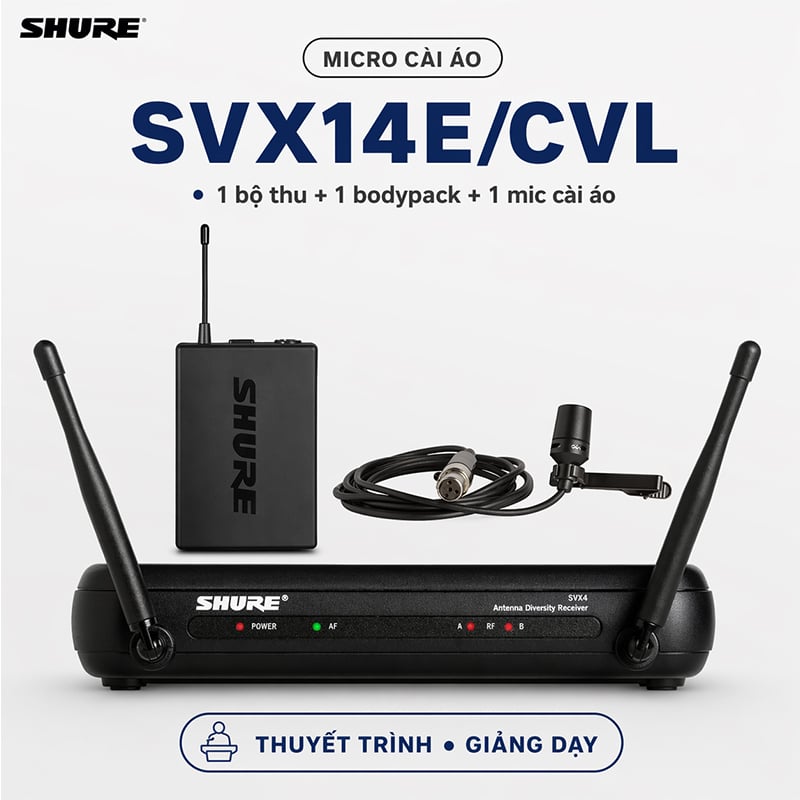Bộ micro cài áo SHURE SVX14E/CVL
