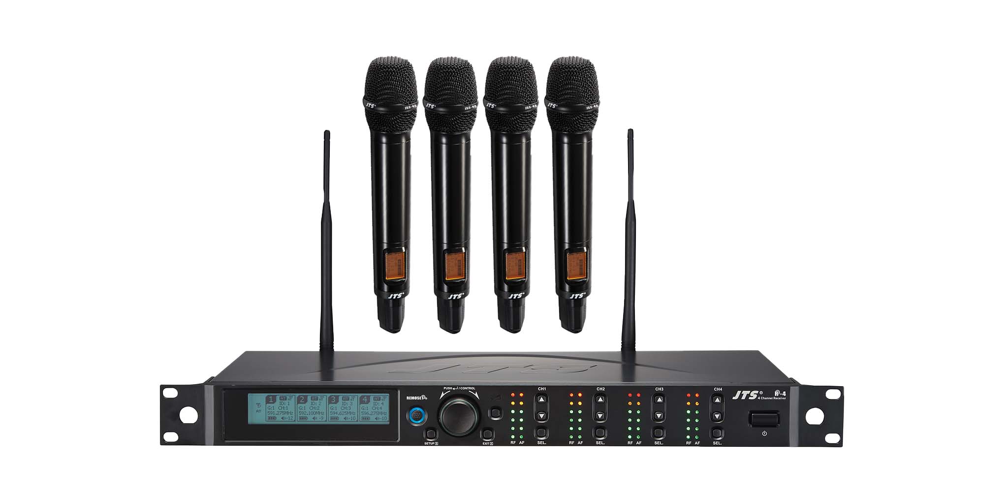 Ảnh minh họa Bộ micro dynamic không dây JTS R-4/JSS-4B*4 1
