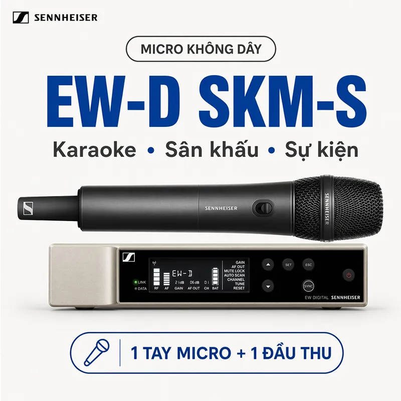 Ảnh minh họa Bộ micro không dây Sennheiser EW-D SKM-S Base Set/MMD 845-1 BK 1