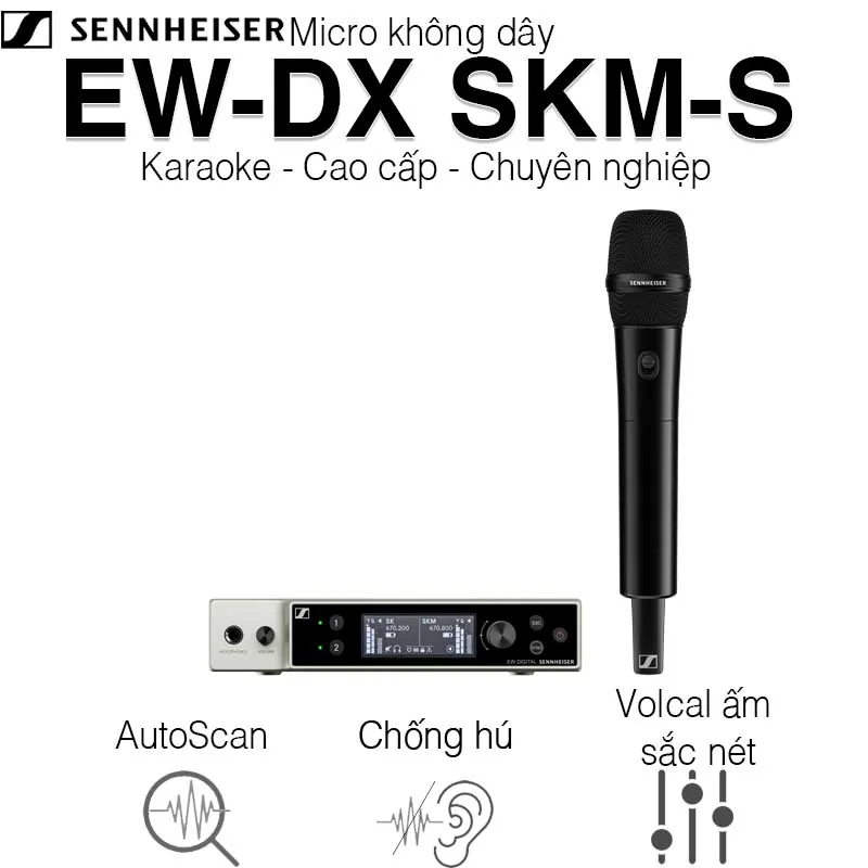 Bộ Micro Sennheiser MMD845 (Sennheiser EW-DX SKM-S, MMD845, EW-DX EM 2)