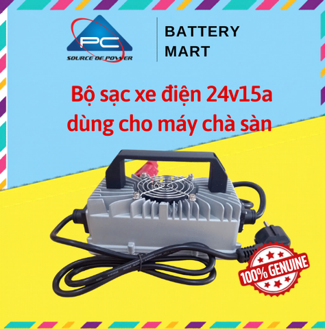 Bộ sạc xe điện 24v15a cho xe nâng, máy chà sàn dùng ắc quy