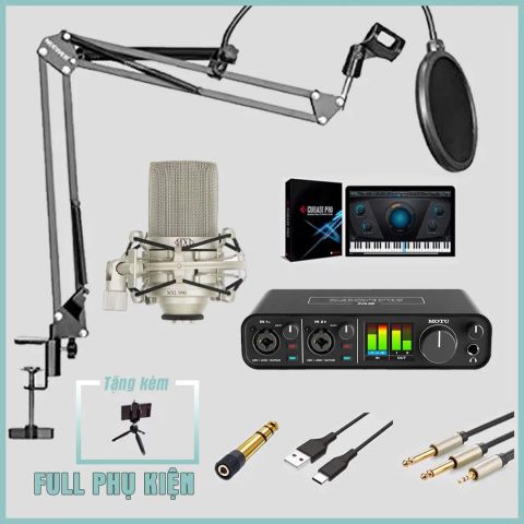 Bộ thu âm: Sound card MOTU M2 và Micro thu âm MXL 990