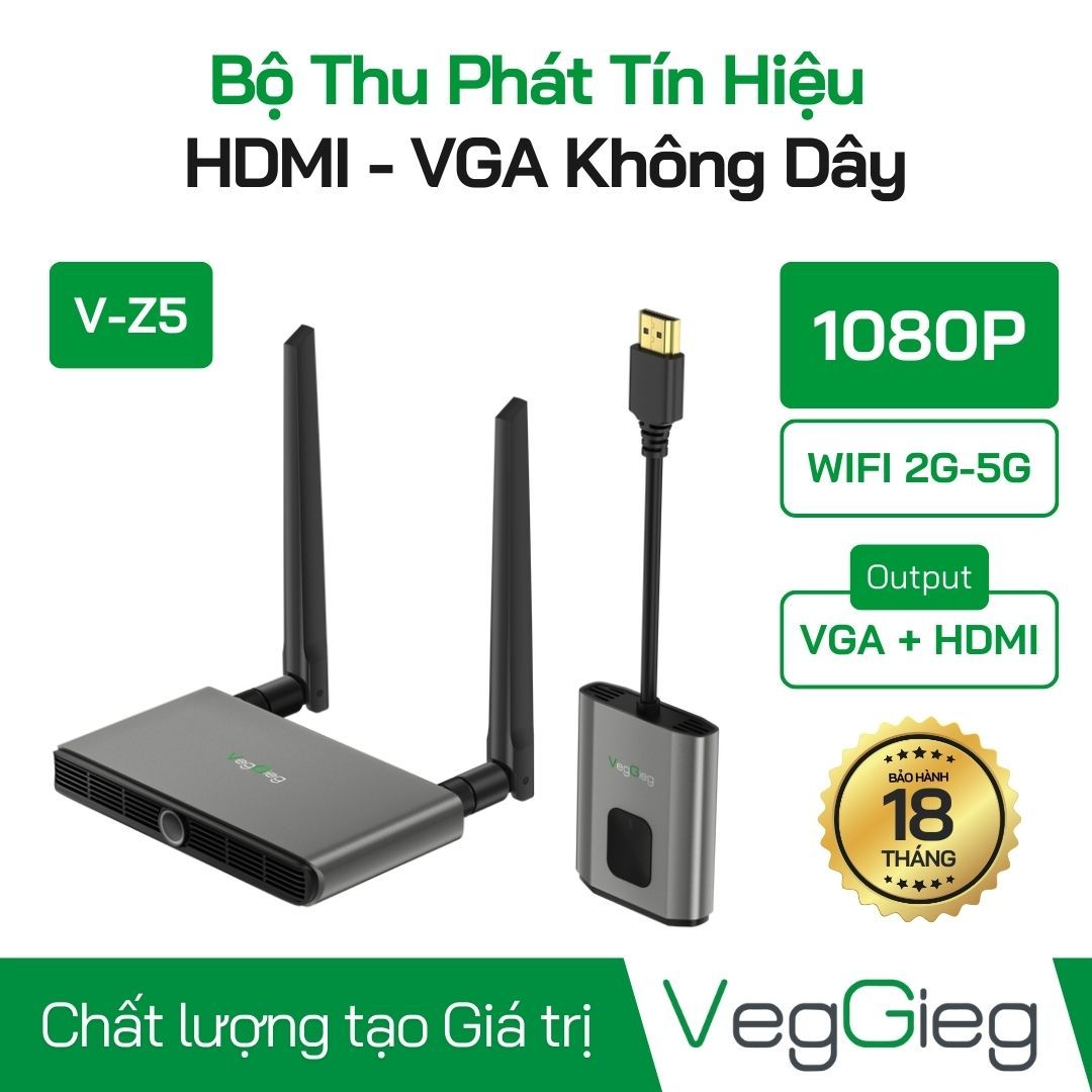Ảnh minh họa Bộ Thu Phát Tín Hiệu HDMI-VGA Không Dây Chuyên Nghiệp - V-Z5 1