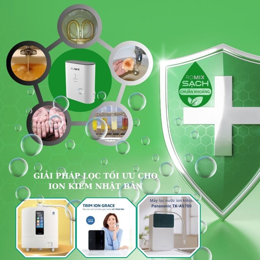 Ảnh minh họa Bộ tiền xử lý cho máy lọc nước ion kiềm ROMIX 800G 1