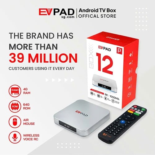 Ảnh minh họa Box Truyền Hình Quốc Tế Evpad 12P Ram 4/64 Android 12 Model 2026 1