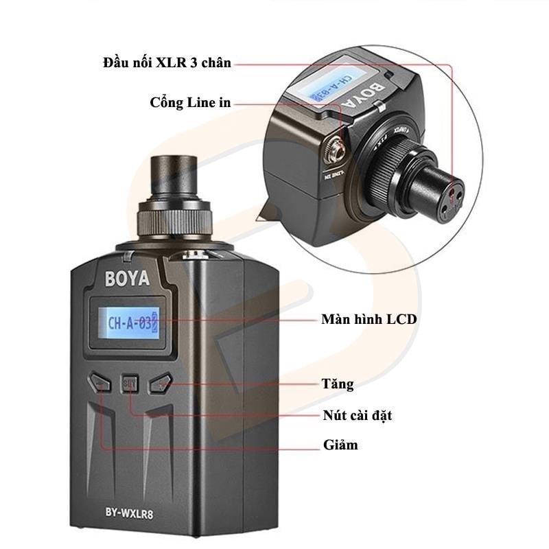 Ảnh minh họa Boya BY-WXLR8 transmitter – bộ chuyển tín hiệu cho Boya WM6 – WM8 3