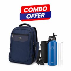 Buzio – Combo Bình nước & Ba lô đồ dùng học sinh – Xanh dương 