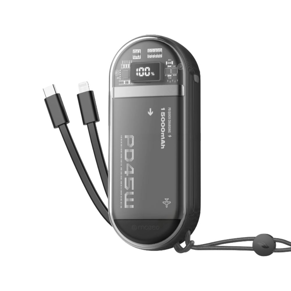 Pin sạc dự phòng Polymer 15000 mAh Type C PD 45W Mazer M-PC45LINK1545-BK - Đen
