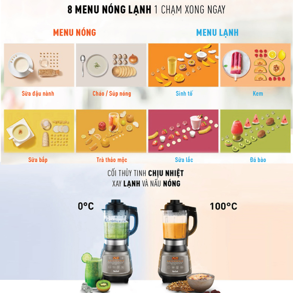 Ảnh minh họa Máy làm khắc phục lỗi hạt, xay sinh tố và nấu đa năng Tefal BL967B66 1300W 1.75L 2
