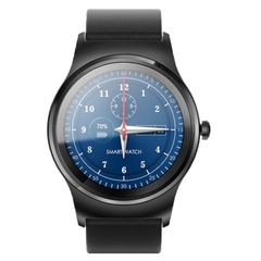  SMA-Round Silver Leather Strap Smartwatch – Touch Screen & Sleep Monitor 