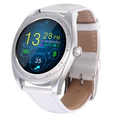 Đồng hồ thông minh K89 1,2 inch IPS White Leather – Cổ điển, Bluetooth, Theo dõi sức khỏe 