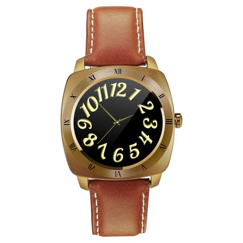 DOMINO DM88 Brown Leather – Đồng hồ thông minh đo nhịp tim, Bluetooth 4.0