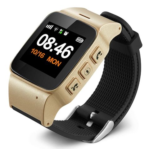 Đồng hồ thông minh D99+ Rose Gold OLED 0,96 inch, định vị GPS & SOS, cho người cao tuổi