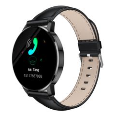  OUKITEL W3 Smart Watch Black Leather – Màn hình 1,3 inch TFT, Bluetooth, IP67 