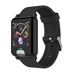  E04 Black Silicone – Đồng hồ thông minh 1.3” IPS, IP67, đo ECG+PPG, nhịp tim 