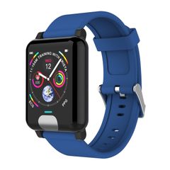  E04 Blue Silicone – Đồng hồ thông minh 1.3” IPS, IP67, đo ECG+PPG, nhịp tim 