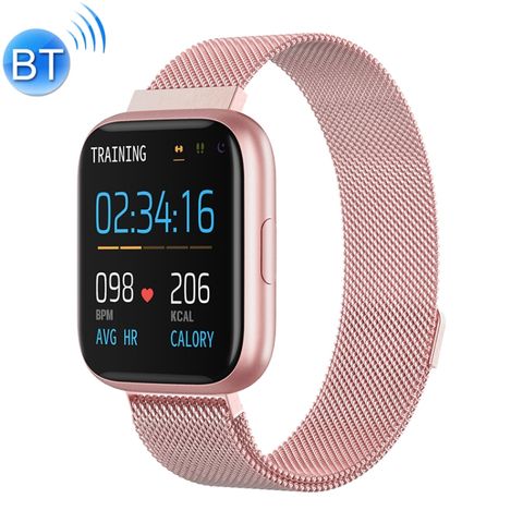Đồng hồ thông minh P6 1.4 inch Steel Pink - Full Touch chống nước IP67, theo dõi sức khỏe